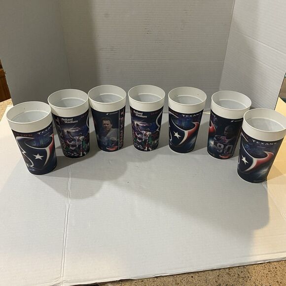 Houston Texans Vintage Souvenir Cups Lot Of 7 - Picture 1 of 8